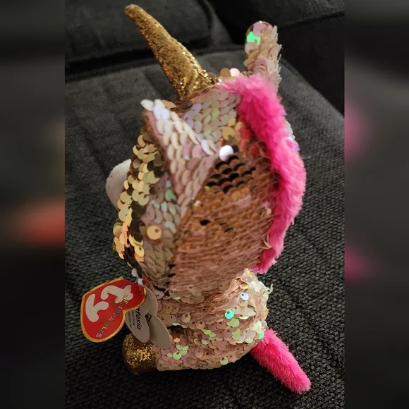 Fantasia Flippable Sequin Unicorn Beanie Baby - Picture 4 of 6